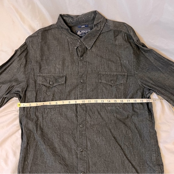 American Rag Men’s Snap Button Shirt - Large Nearly Black Charcoal - Picture 4 of 9